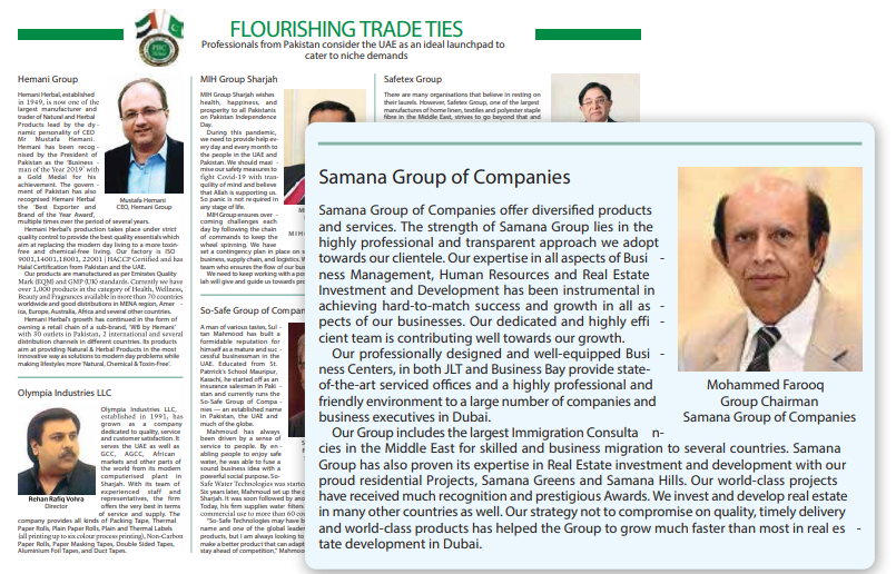 Flourishing Trade Ties News Article- Samana Group of Companies